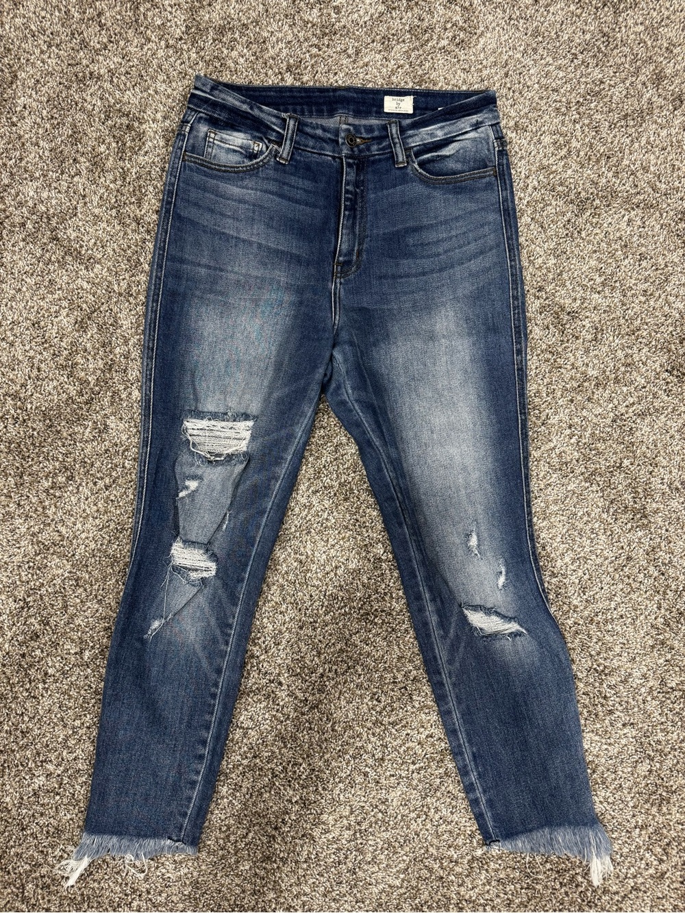 Bridge by GLY Jeans Women’s 28 Curvy High Rise Ankle Skinny Distressed Raw Hem
